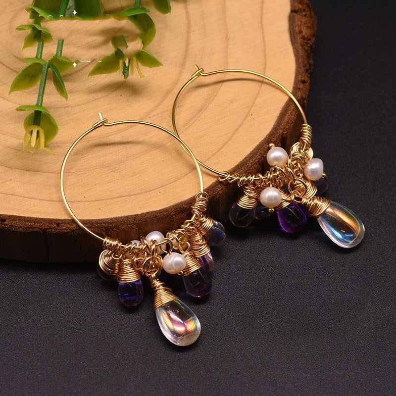 Pearl Czech crystal earrings - AltUNique Store