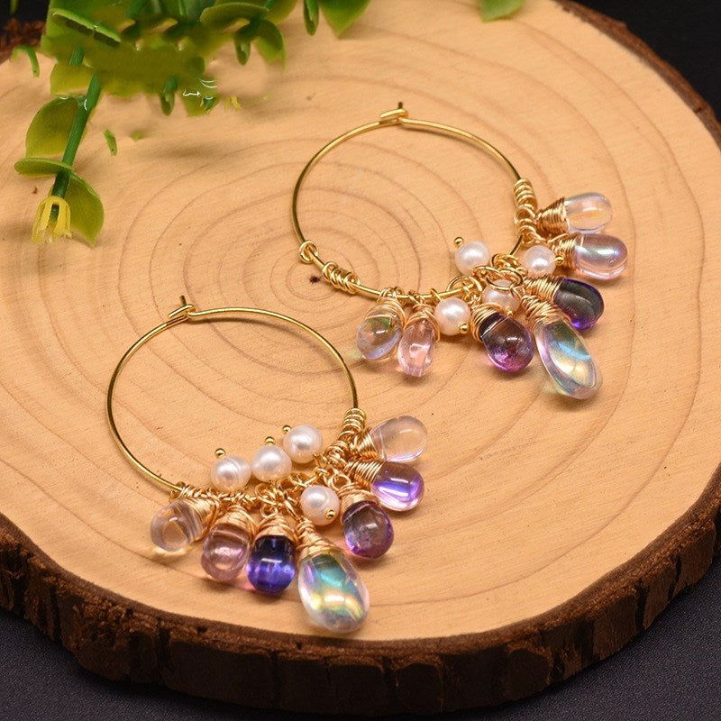 Pearl Czech crystal earrings - AltUNique Store